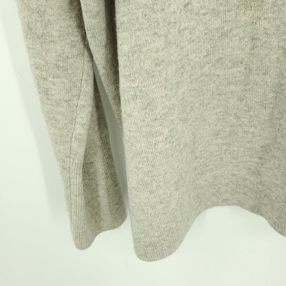 J. Crew Cashmere Boyfriend V-neck Relaxed Fit Sweater M Heather Beige/Grey - Picture 7 of 13